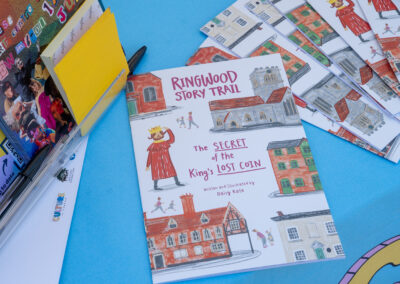 Ringwood Story Trail booklet, there is a king on the front with the title "The King's Lost Coin by Daisy Kate"